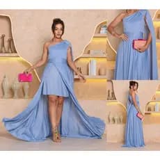 Vestido Feminino Longo de Festa com Capa Casamento Eventos Madrinhas