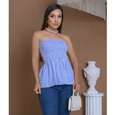 BLUSA FEMININA ALICE VERÃO  VARIAÇÕES FLORAL LISTRADA VARIAÇÕES