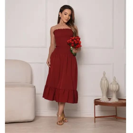 Vestido Feminino Midi Thalia Tomara que Caia