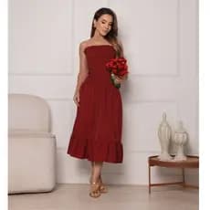Vestido Feminino Midi Thalia Tomara que Caia