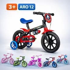 Bicicleta Infantil Aro 12 Freio Tambor 1 Marcha Cestinha Nathor Rodinha Menina de 90cm a 1m