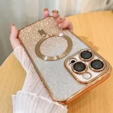 Capa Magnética Galvanizada Simples De Luxo Para iPhone 16 15 14 13 12 11 Pro Max Plus Filme De Lente