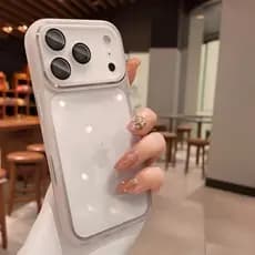 Capa Protetora Luxuosa De airbag Branco , Adequada Para iPhone 17 , 16 , 15 , 14 , 13 12 Pro Max , Com Função Antiderrap