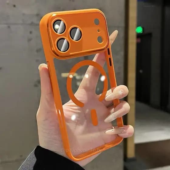 Luxuosa Capa De Telefone Magnética Revestida De Cores , Adequada Para iPhone 17 , 16 , 15 , 14 , 13 , 12 Pro Max-design