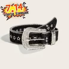 Cinto Country Feminino - com Rhinestone De Couro De PU Cowboy Ocidental Y2K Moda Para Meninas Jeans -BT