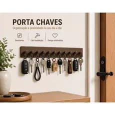 Chaveiro Organizador com 11 Ganchos | Porta Chaves Elegante Decorativo para Casa e Escritório
