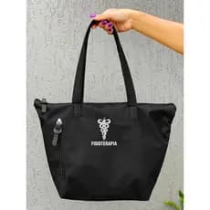 Bolsa Shopper Nylon FISIOTERAPIA  de Ombro Clean Esportiva Academia Bags Gym Feminino Ziper Resistente Treino