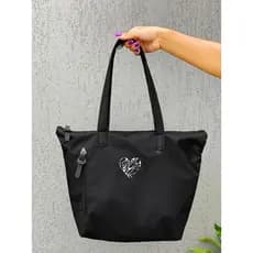 Bolsa Shopper Nylon HEART 4  de Ombro Clean Esportiva Academia Bags Gym Feminino Ziper Resistente Treino