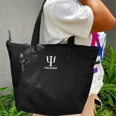 Bolsa Shopper Nylon PSICOLOGIA  de Ombro Clean Esportiva Academia Bags Gym Feminino Ziper Resistente Treino Unisex