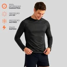 Camiseta Térmica Masculina Manga Longa Tecido Gelado Uv 50+ l Para treino Surf ou Natação 9109