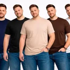 Kit 5 Camisetas Masculina Básica Plus Size Toque Premium 085