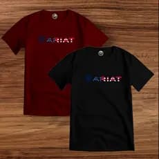Kit 2 Camiseta Ariat Country Rodeio Premium Basica Masculina Feminina Slim T-SHIRT Camisa Algodão 30.1