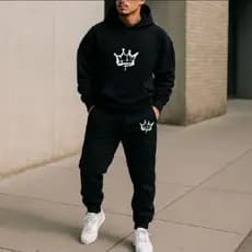 CONJUNTO Moletom King Preto Premium Moletom canguru e Calça Jogger com bolso