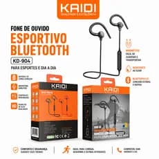 Fone de Ouvido Sem fio Bluetooth TWS Esportivo Magnético e com Gancho Kaidi KD-904