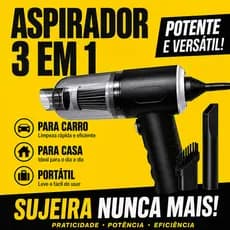 Mini Aspirador Portátil 3 em 1 Recarregável USB – Para Casa, Carro e Escritório