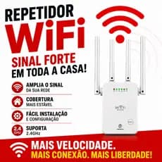 Repetidor de Sinal Wi-Fi 2.4GHz Kapbom KA-X338 | Amplificador de Internet Sem Fio | 4 Antenas | Modo Repetidor e AP