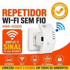 Repetidor WiFi Wireless MiniMen MM-H300 1800Mbps Amplificador de Sinal com Porta LAN e WPS