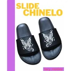 chinelo feminino brilhante estilo slide, confortável e ante derrapante