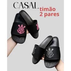 slide timão casal chinelo combinando e unissex conforto e qualidade novidade esporte