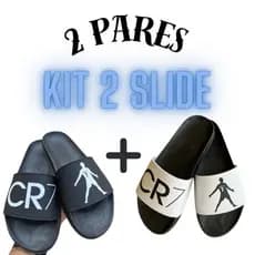 chinelo slide kit 2 pares slide unissex, chinelo envio imediato