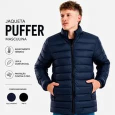 Jaqueta Puffer Masculina Bobojaco Sem Capuz Inverno
