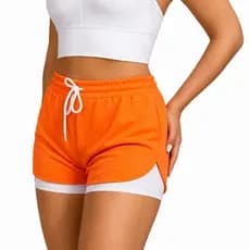 Shorts 2 em 1 Feminino Fitness para Corrida e Academia, com Compressão e Bolsos Laterais