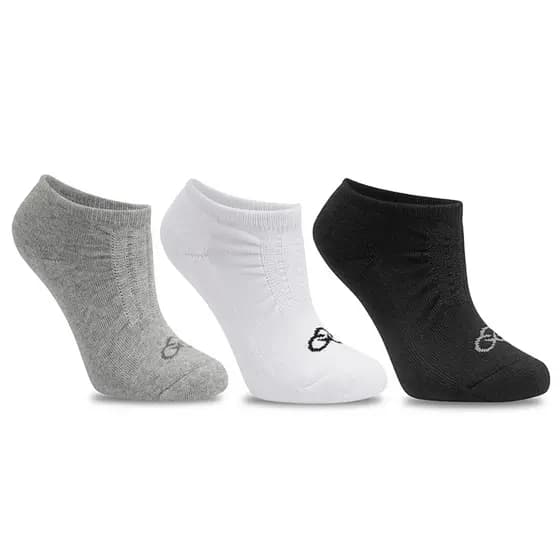 Kit com 3 Pares de Meia Unissex Preta, Branca e Cinza - Olympikus