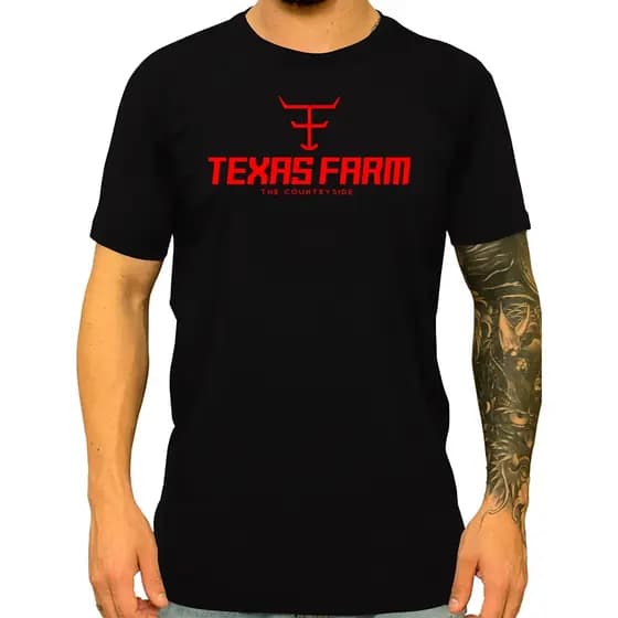 Camisa Texas Farm Estados Unidos Camiseta Moda Country Rodeio Unissex 100% Algodão Premium