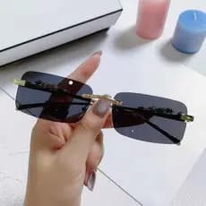 Óculos de Sol Sem Armação Metal Unissex Feminino e Masculino Lentes Polarizada Envio imediato Tigre
