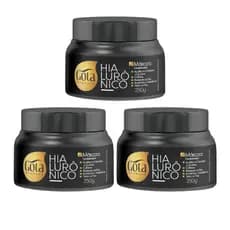 Máscara Capilar Hialurônico Hidratação Profunda 250 Gr - Gota Dourada 3 Unid