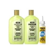 Kit Shampoo Condicionador Tonico 100ml Antiqueda Reconstrutor