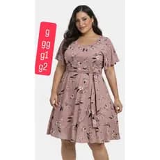 vestido rodado plus size suplex manga fler com faixa g gg g1 g2 44/46/48/50/52