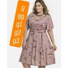 vestido rodado Suplex Digital manga fler com faixa gode Veste 44/46/48/50 G GG G1 G2
