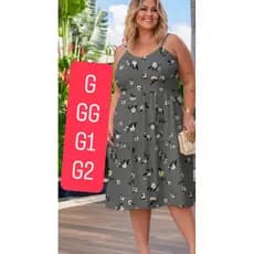 Vestido Plus SizeDe Alça3 maria Suplex Digital Grande M G GG G1 G2