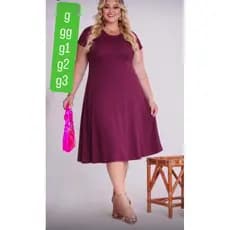 vestido  enesgado rodado plus size manga normal 44/46/48/50/52 g gg g1 g2