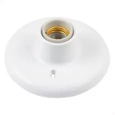 Plafonier Luminária Plafon Branco ou Preto Soquete De Porcelana E-27