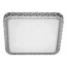 Luminária Plafon Led Cristal Quadrado Sobrepor 33cm 24w/43cm 36w