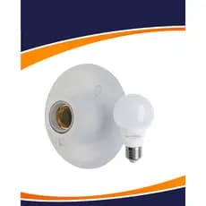 Plafonier Luminária Plafon Soquete De Porcelana  + Lâmpada Led Bulbo E-27