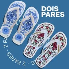 Sandália Chinela 2 Prs Yatto Sandals Colorido Estampado Floral Verão Chinelo de Dedo