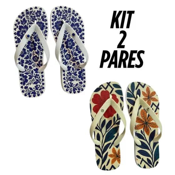 2 Pares Lindos Chinelo Leve e Confortável Feminino