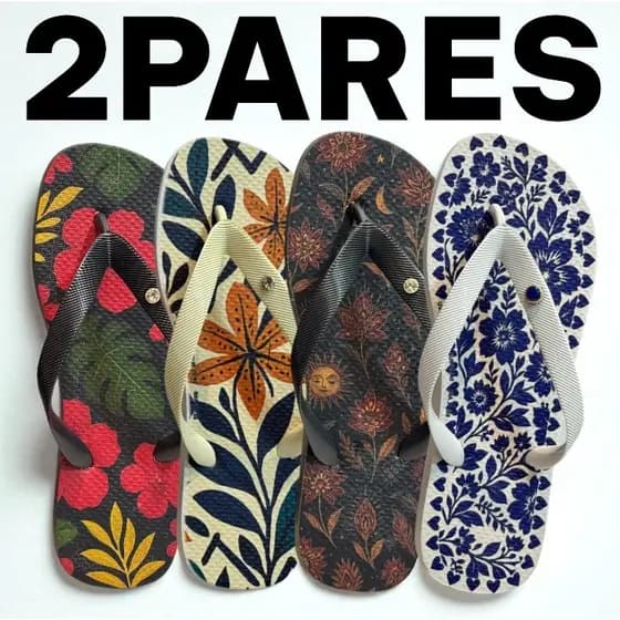 2 Pares Yatto Sandália Chinelos Leve e Confortável Feminino
