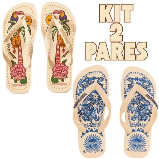 Dois Pares Chinelo Feminino Tropical Estilo e Conforto para o Verão