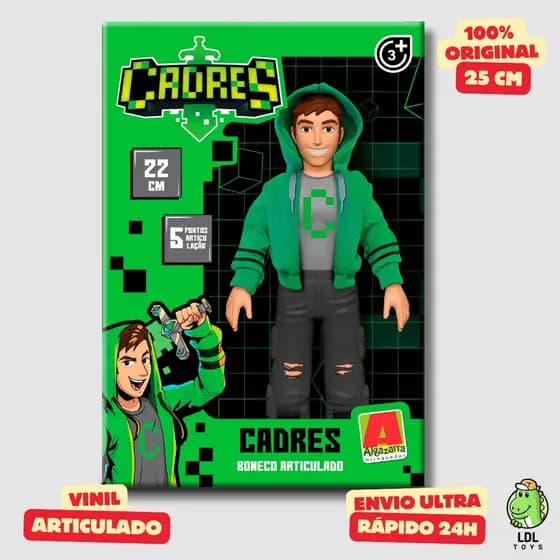 Boneco Vinil Cadres Gamer Articulado Youtuber 22cm Algazarra