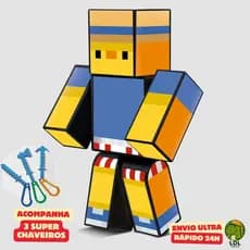 Boneco Xinglau 25cm Articulado Acompanha 3 Chaveiros Youtuber Original Algazarra