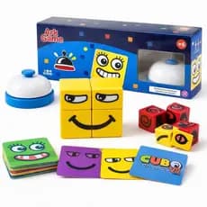 Jogo Educativo Infantil Cubo das Emoções Duplo Com Campainha Brinquedo Recreativo