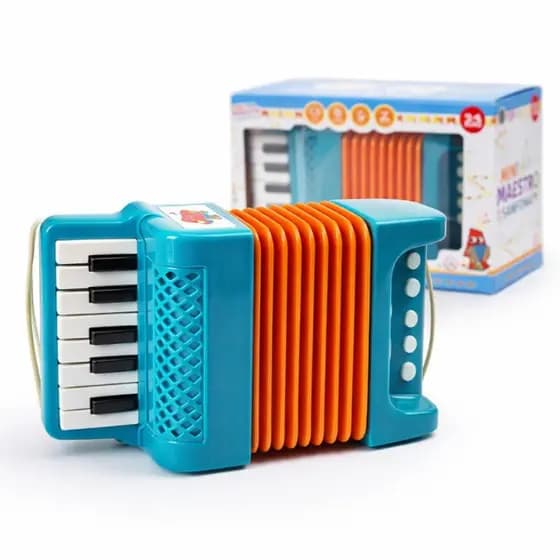 Sanfona Infantil Musical com Sons + 40 Músicas Educativas Interativa Criatividade Brinquedo