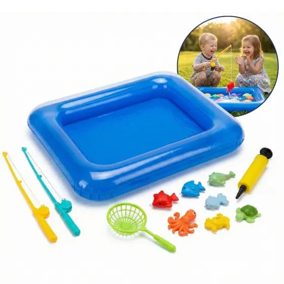 Brinquedo De Pesca Infantil Piscina Inflável Jogo Água Verão Banho Pescaria
