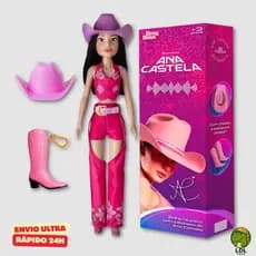 Boneca Ana Castela Boiadeira 55cm Com Chapéu Chaveiro Cartela De Adesivos BabyBrink Original