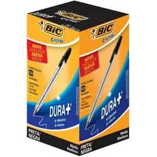 Caneta Esferográfica Bic Cristal Preta Média 1.0 mm -  Caixa com 50 Unidades