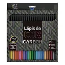 Lapis De Cor 24 Cores Carbon Soft Macio Leonora Volta as aulas